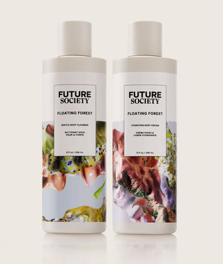 Floating Forest Bodycare Cleanser and Cream bottles