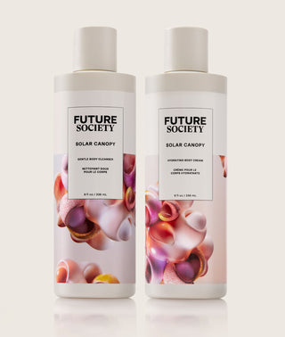 Solar Canopy Bodycare Cleanser and Cream bottles